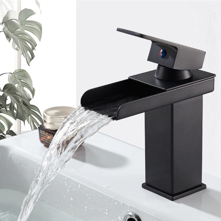 Griferia Mezclador monomando Negro Tipo cascada Antik2