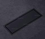 Rejilla piso  rectangular  30cm negra con tapa para recubrimiento