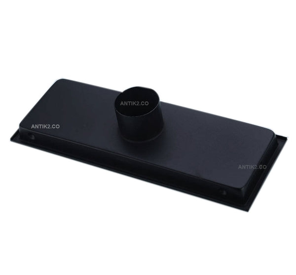 Rejilla piso  rectangular  30cm negra con tapa para recubrimiento