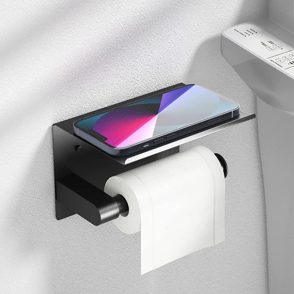 Porta Rollo Papel higienico Negro Mate