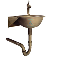 Lavamanos 39x36cm Vintage a pared Bronce Antiguo
