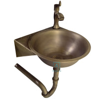 Lavamanos 39x36cm Vintage a pared Bronce Antiguo