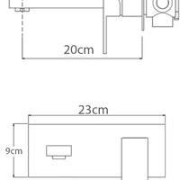 Griferia Mezclador Square Monomando Pared  Gun Gray