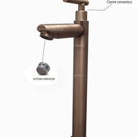 Grifería  Lavamanos  Palanca Plta  Bronce Antiguo