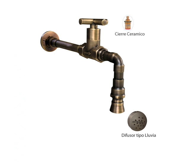 Llave  Pared Vintage Novo Bronce Antiguo (Agua fria)