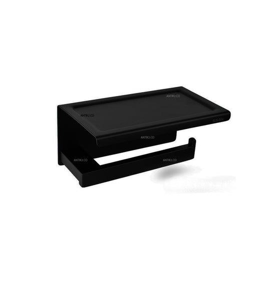 Porta Rollo Papel higienico Con Base Negro Mate