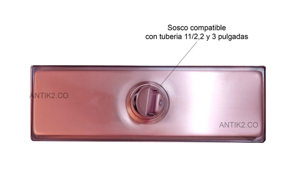 Rejilla piso Oro rosa Rectangular 60 x 10 cm