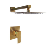 Griferia Monomando Dorado  Mate + Ducha 20x20cm