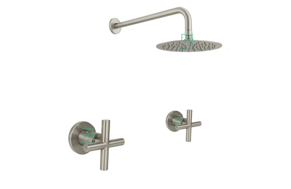 Mezclador ducha Novo  8" Niquel satin + Ducha 20cm