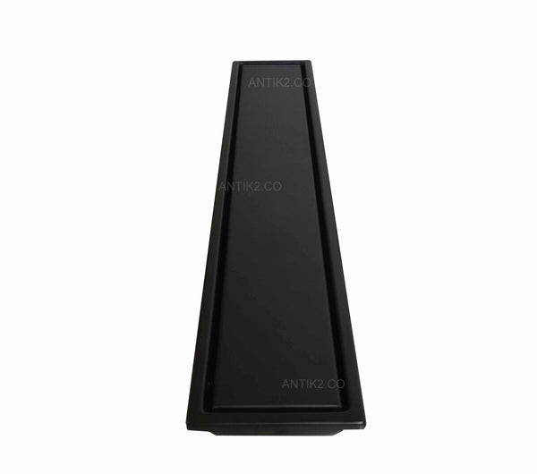 Rejilla piso  rectangular  60cm negra con tapa para recubrimiento