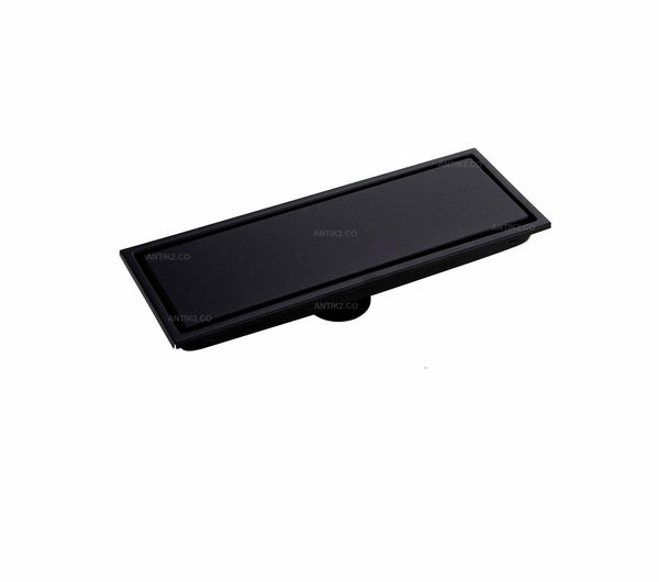Rejilla piso  rectangular  30cm negra con tapa para recubrimiento