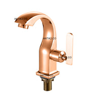Griferia lavamanos baja Palanca  Oro rosa (Agua fria)