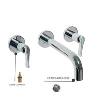 Mezclador Wing Pared Niquel Brillante
