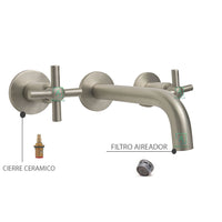 Grifería Pared Timote  Níquel Satín