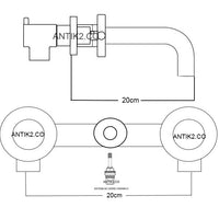 Griferia Mezclador Square Pared  Gun Gray