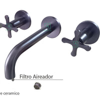 Griferia Mezclador Pared Trebol Gris Denim