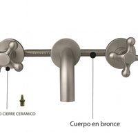 Grifería Pared Kaly Níquel Satín