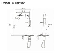 Griferia lavaplatos DRG  Extraible Alto negro