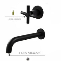 Griferia Pared Incrustar TImote Negro (Agua fria)