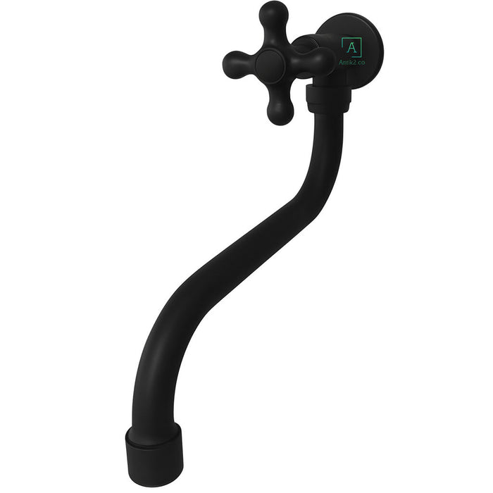 Griferia Pared Vintage Kaly Negro Mate