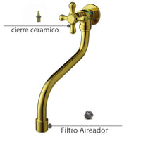 Griferia Pared  Kaly Dorado (Agua Fria)