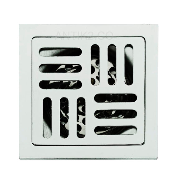 Rejilla Piso vector Antirretorno 10x10cm Niquel Brillante