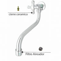 Griferia Pared Vintage Kaly Niquel Brillante