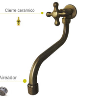 Griferia Pared Vintage Kaly Bronce Antiguo