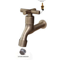 Llave  Pared Vintage Cruz Bronce Antiguo (Agua fria)