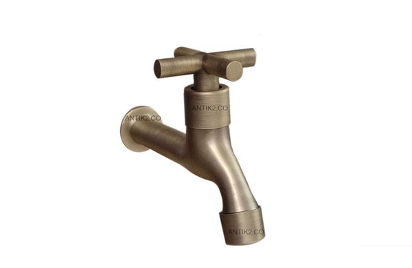 Llave  Pared Vintage Cruz Bronce Antiguo (Agua fria)