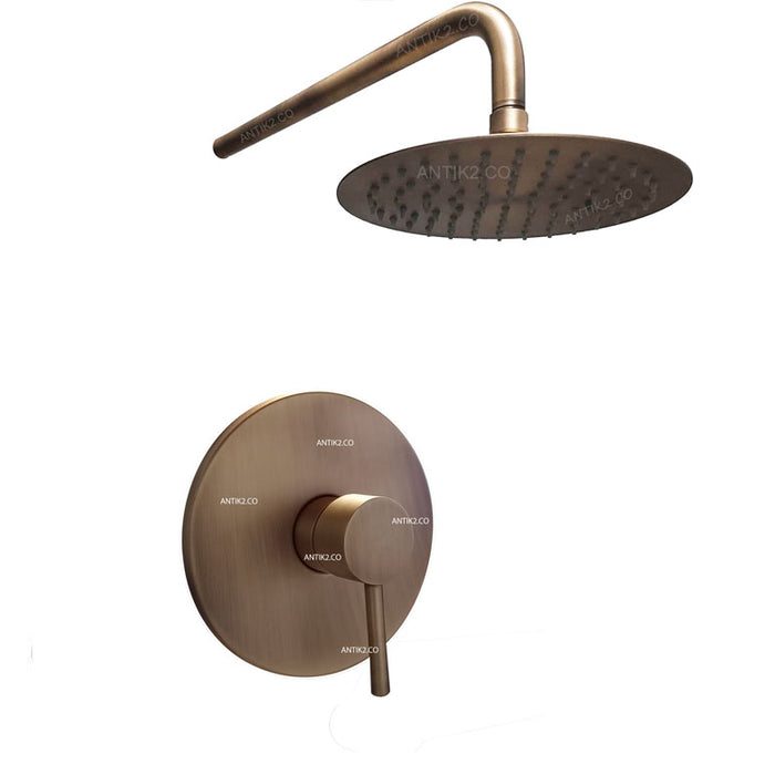 Mezclador Ducha  Monomando + Ducha 30cm Bronce Antiguo