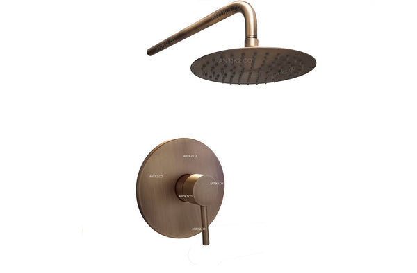 Mezclador Ducha  Monomando + Ducha 25cm Bronce Antiguo