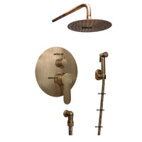 Mezclador vintage Bronce Antiguo + Ducha a techo 25cm