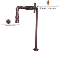 Griferia Vintage Nvo cruz Lavamanos Cobre antiguo