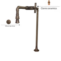 Grifería Lavamanos Vintage Novo Cruz Bronce Antiguo