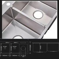 Lavaplatos Doble poceta Acero inoxidable 304