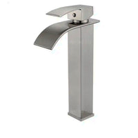 Griferia Mezclador monomando Cascada  Niquel satin Alto