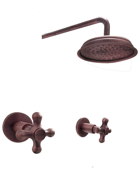 Mezclador  vintage  Cobre Antiguo + Ducha  25cm