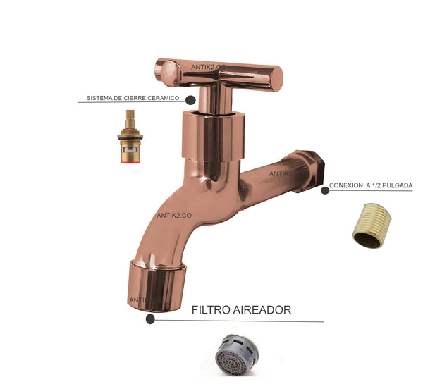 Griferia Pared  Terminal novo  Oro Rosa