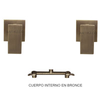 Mezclador Ducha  Cuadrdao  + Ducha 20x20cm Bronce Antiguo