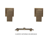 Mezclador Ducha  Cuadrdao  + Ducha 20x20cm Bronce Antiguo