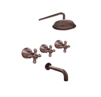 Mezclador Con Salida Tina  Cobre Antiguo + Ducha  20