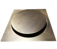 Rejilla piso Tipo push Bronce Antiguo cuadrada  10x10cm|