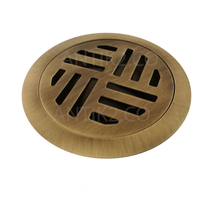 Rejilla piso Bronce Antiguo Diametro  10cm Vector