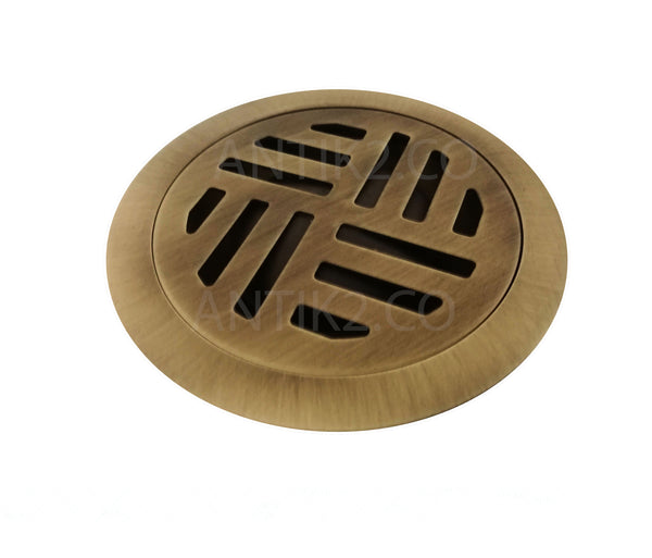 Rejilla piso Bronce Antiguo Diametro  10cm Vector