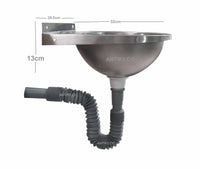 Lavamanos en Acero Inoxidable A Pared Desague+Sifon/Desague+Llave de Pedal y Dispensador