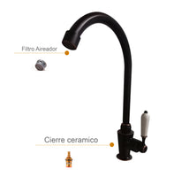 Griferia Vintage Alta Negro Antiguo