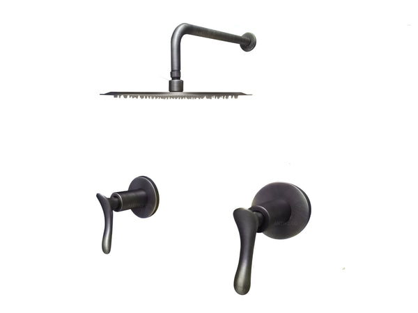 Mezclador ducha Lyon Bronce Antiguo + Ducha 20cm