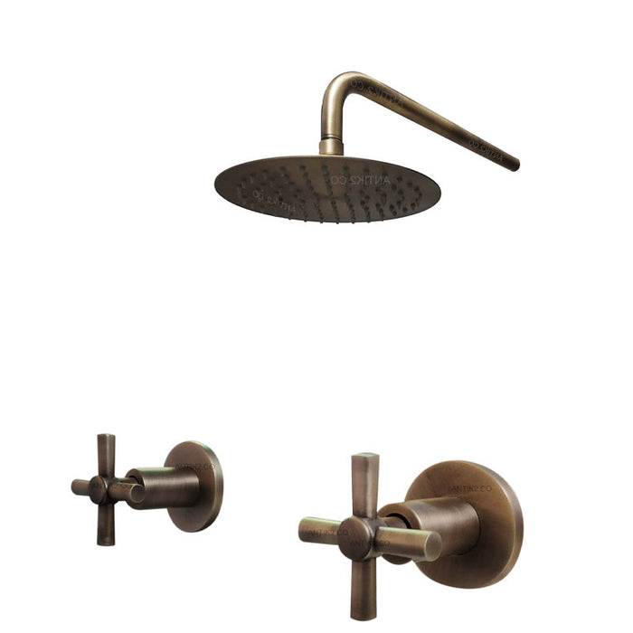 Mezclador Bronce Antiguo + Ducha 25cm