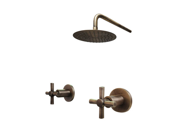 Mezclador Bronce Antiguo + Ducha 25cm